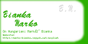 bianka marko business card